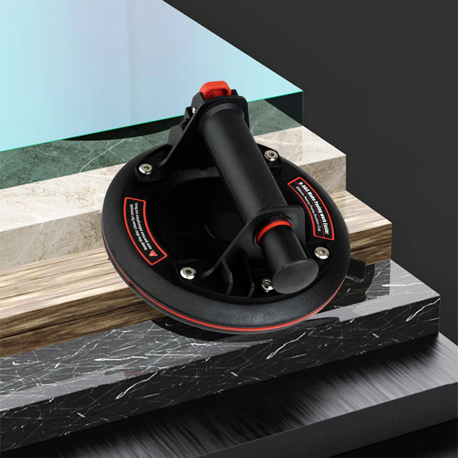 ZANSONG Glass Suction Cup with Pressure Gauge for Glass Handling Tile Handling and Slab Handling 20mm Rubber Base