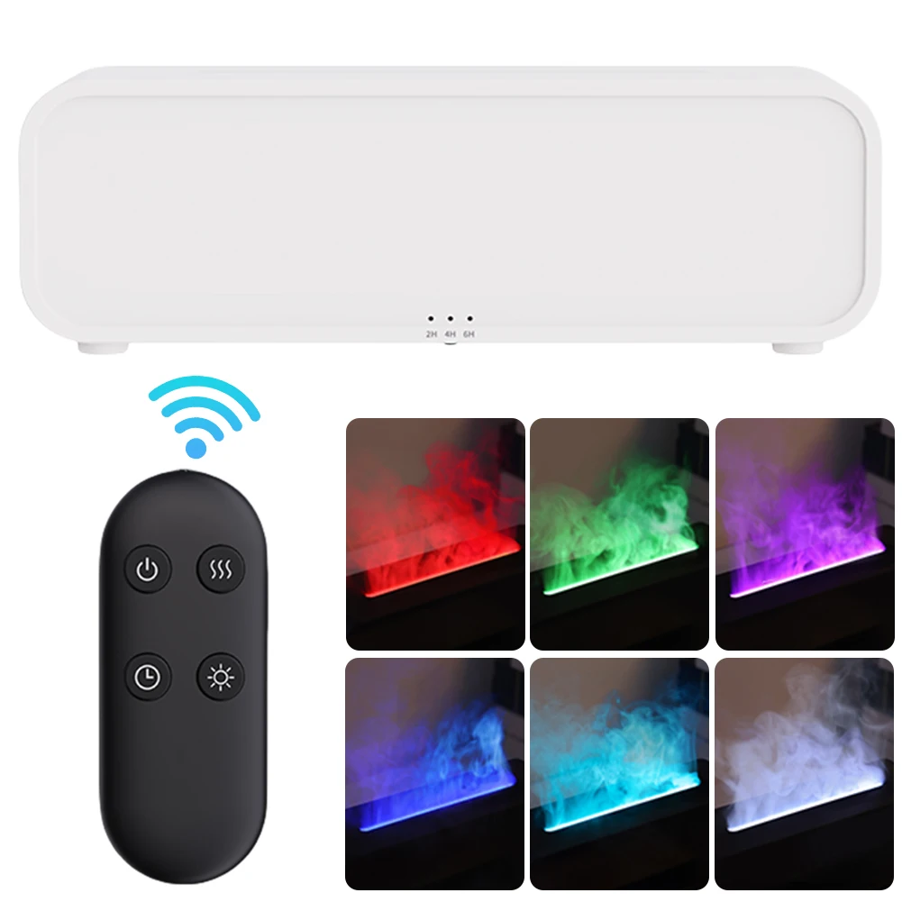 Colorful Flame Essential Oil Diffuser with Remote Control Aromatherapy Diffuser Air Humidifier for Bedroom Home Office