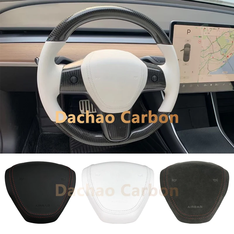 Steering Wheel Horn Cover Cap With Emblem For Tesla Model 3 Model Y