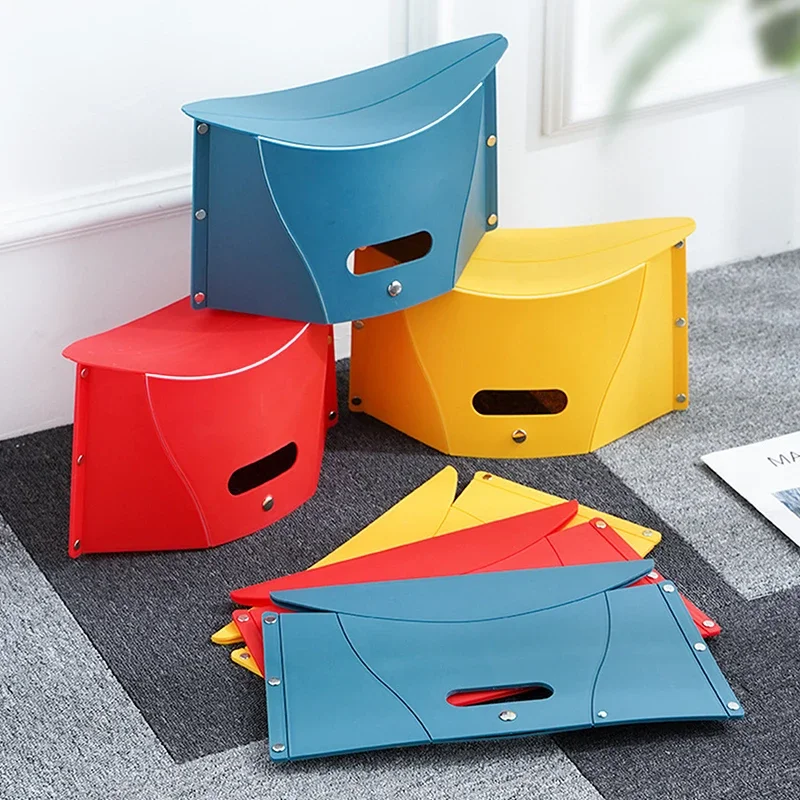Folding Chair Retractable Stool Plastic Portable Outdoor Camping Storage