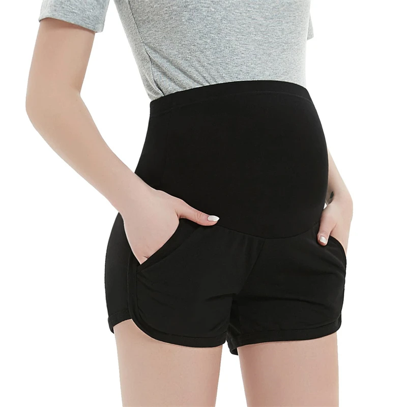 Maternity Shorts Women Summer Stretchy High Waist Lounge Full Panel Board Short Pregnancy Pants second hand maternity clothes