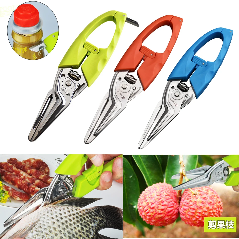 

Stainless Steel Kitchen Scissors Fish Meat Vegetable Cutting Scissors Multi Chicken Bone Scissor with mini Knife Kitchen Gadgets