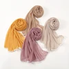 Wholesale 2024 New Solid Color Long Scarf Lace Edge Islam Muslim Woman Hijab Soft Headscarf For Women Summer Plain Female Turban