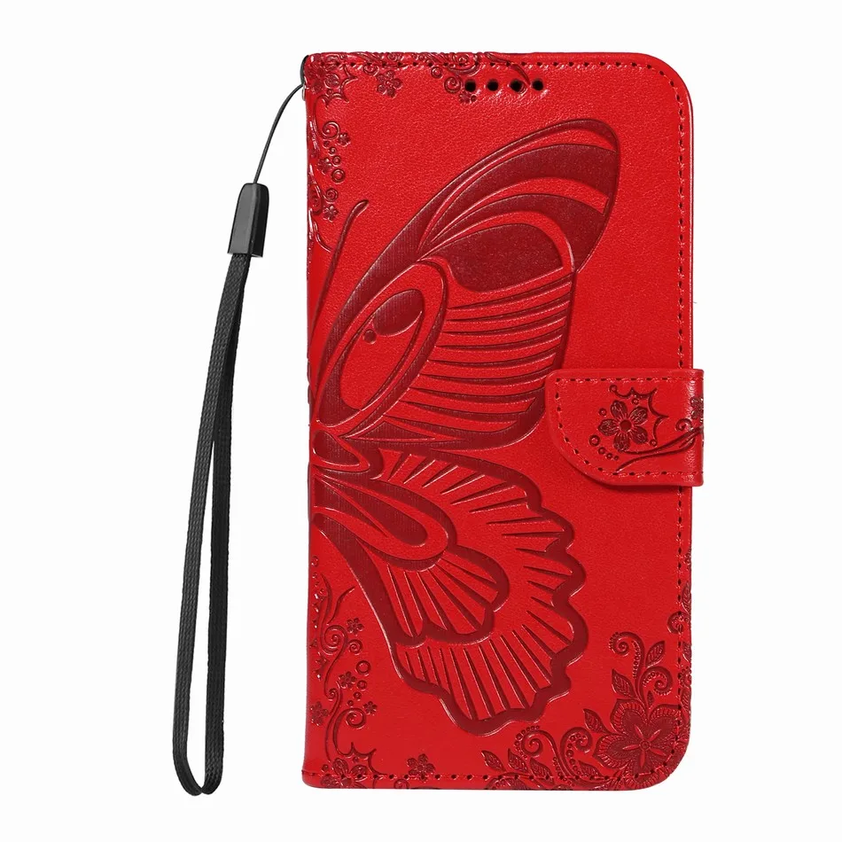 Elegant Butterfly Leather Wallet Phone Case - Premium Design