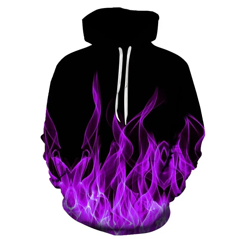 2024 Hot Selling New Colorful Flame Hoodie 3D Sweatshirt Men's and Women's Hooded Loose Spring and Autumn Street Clothing Hoodie