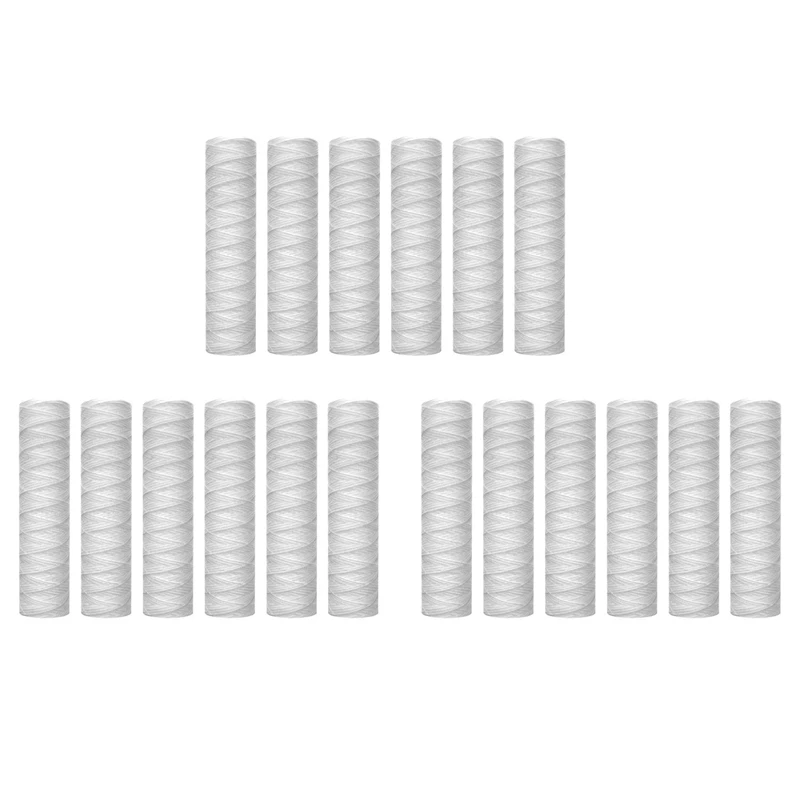 

10 Micrometre String Wound Sediment Water Filter Cartridge,18 Pack,Whole House Sediment Filtration,Universal