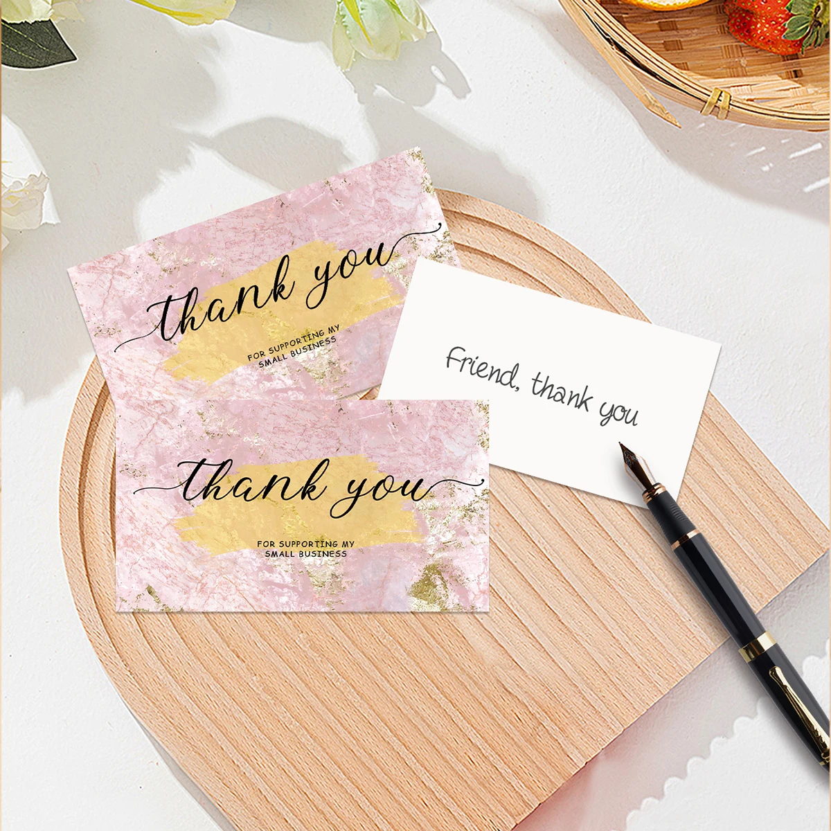 Thank you cards wedding invitations 50pcs for supporting small business gift packaging party