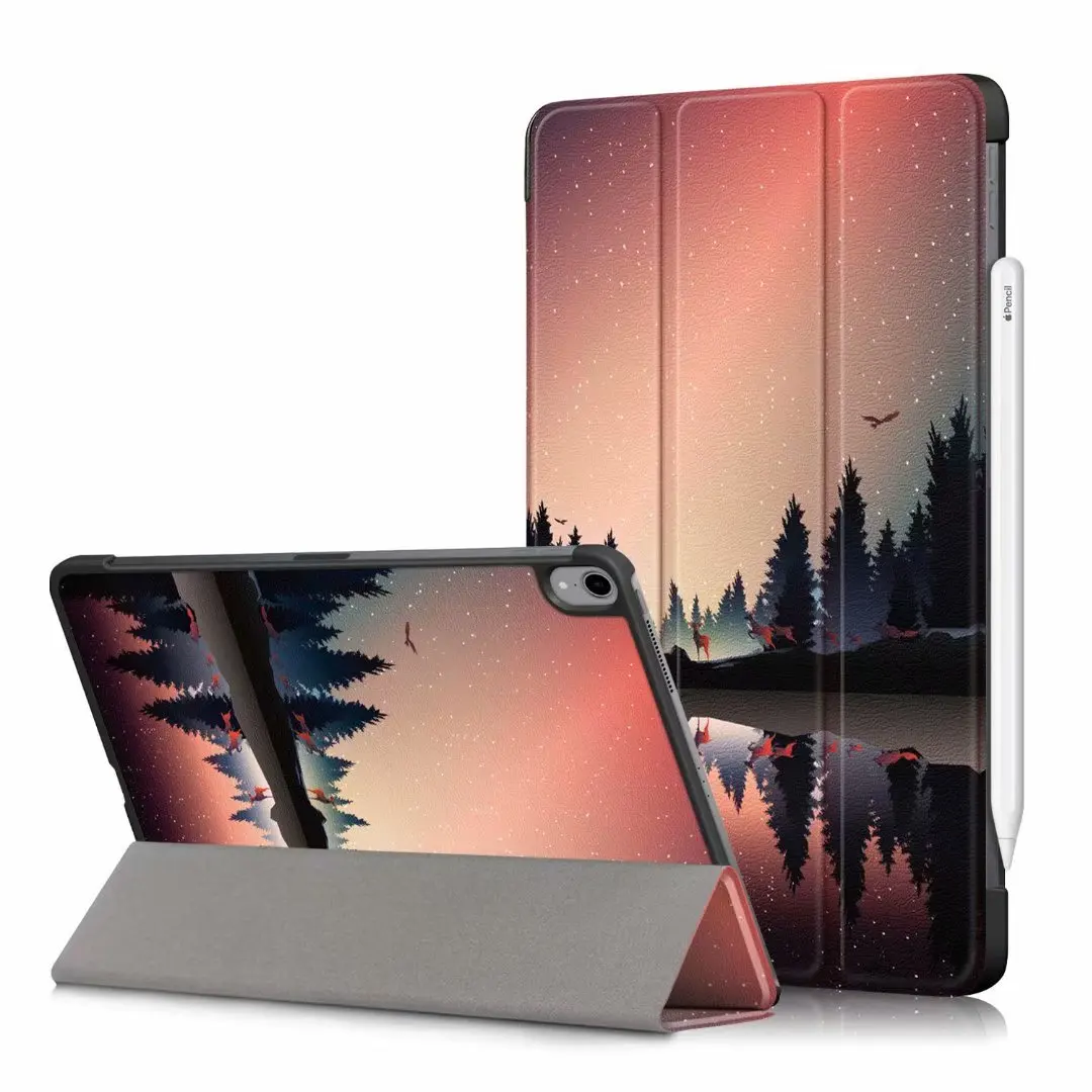 

For iPad Air4 10.9 2020 Magnet Slim Fashion Painted Smart Tablet Case For iPad Air 4 2020 A2072 A2324 A2316 A2325 +Film Pen