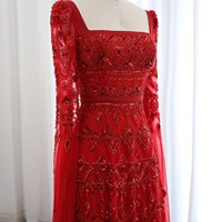 قال شارون-فستان سهرة بأكمام كاب للنساء ، نبيذ أحمر ، عربي ، بورجوندي ، أنيق ، دبي ، فساتين حفلات زفاف ، فاخر ، SS461 ، 1