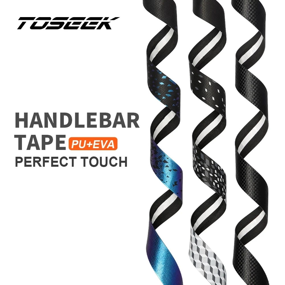 Toseek Bicycle Handlebar Tape Antivibration Pu Eva Bent Cycling Road