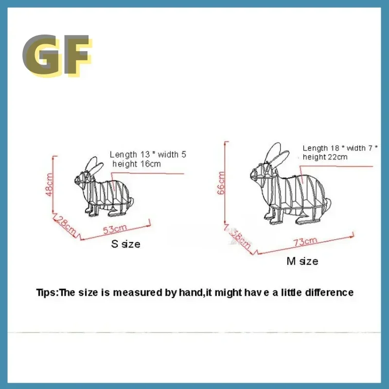 S/M Creative Animal-shaped Rabbit Bookcase Kindergarten Kids Furniture Children's Bookshelf Rack Home Decoration Floor Ornaments