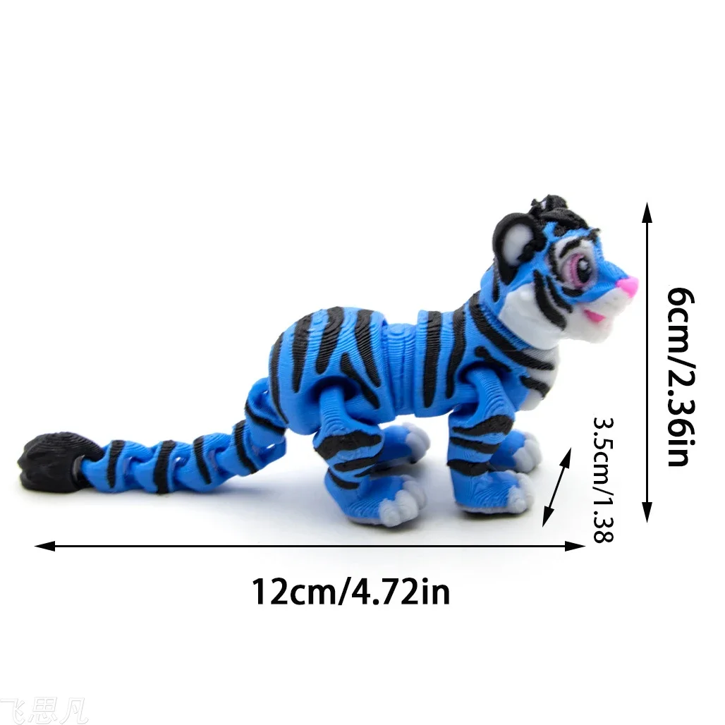 3D Printing Model Toys Mini Colorful Tiger Doll Multi-joints Movable Home Decoration Accessories Children's Gifts - 6