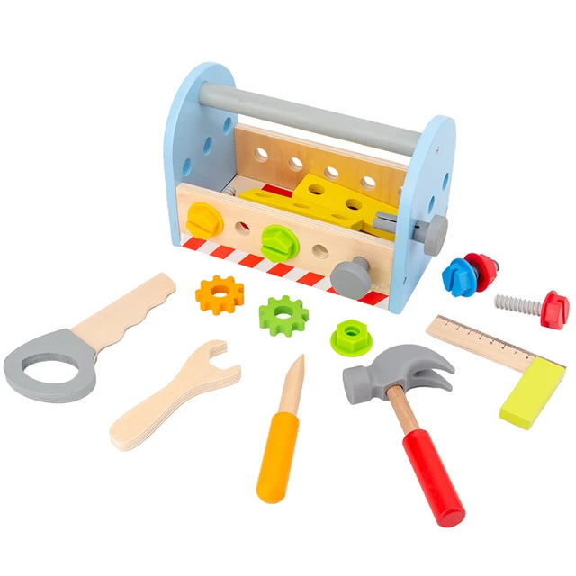 Hape Fix It Kid's Wooden Tool Box and Accessory Play Set