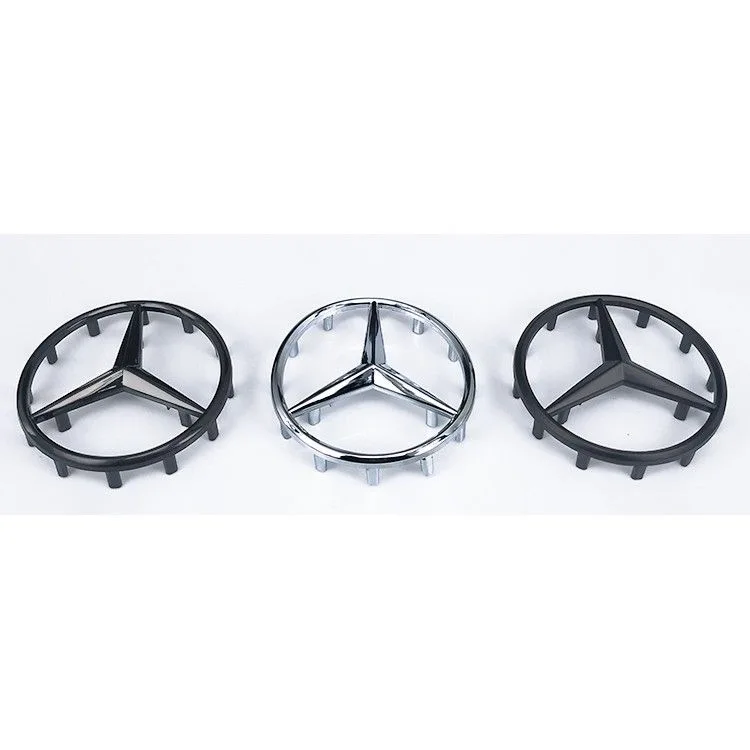 52/58mm ABS 3D hollow sticker car steering wheel center suitable for Mercedes-Benz AMG GLK W220 W212 W210 W204 W211 3d stickers