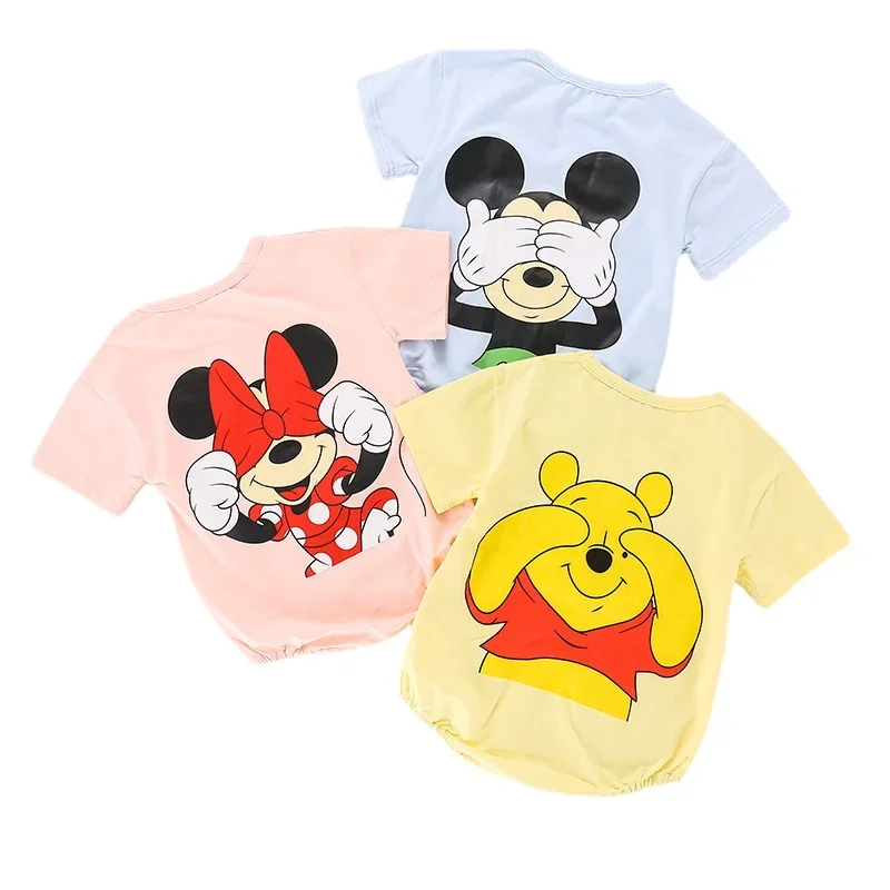 Newborn Baby Rompers Cartoon Mickey Minnie Boy Clothes Cotton Baby Girl One Pieces Jumpsuits Summer Short Sleeve Toddler Outfits