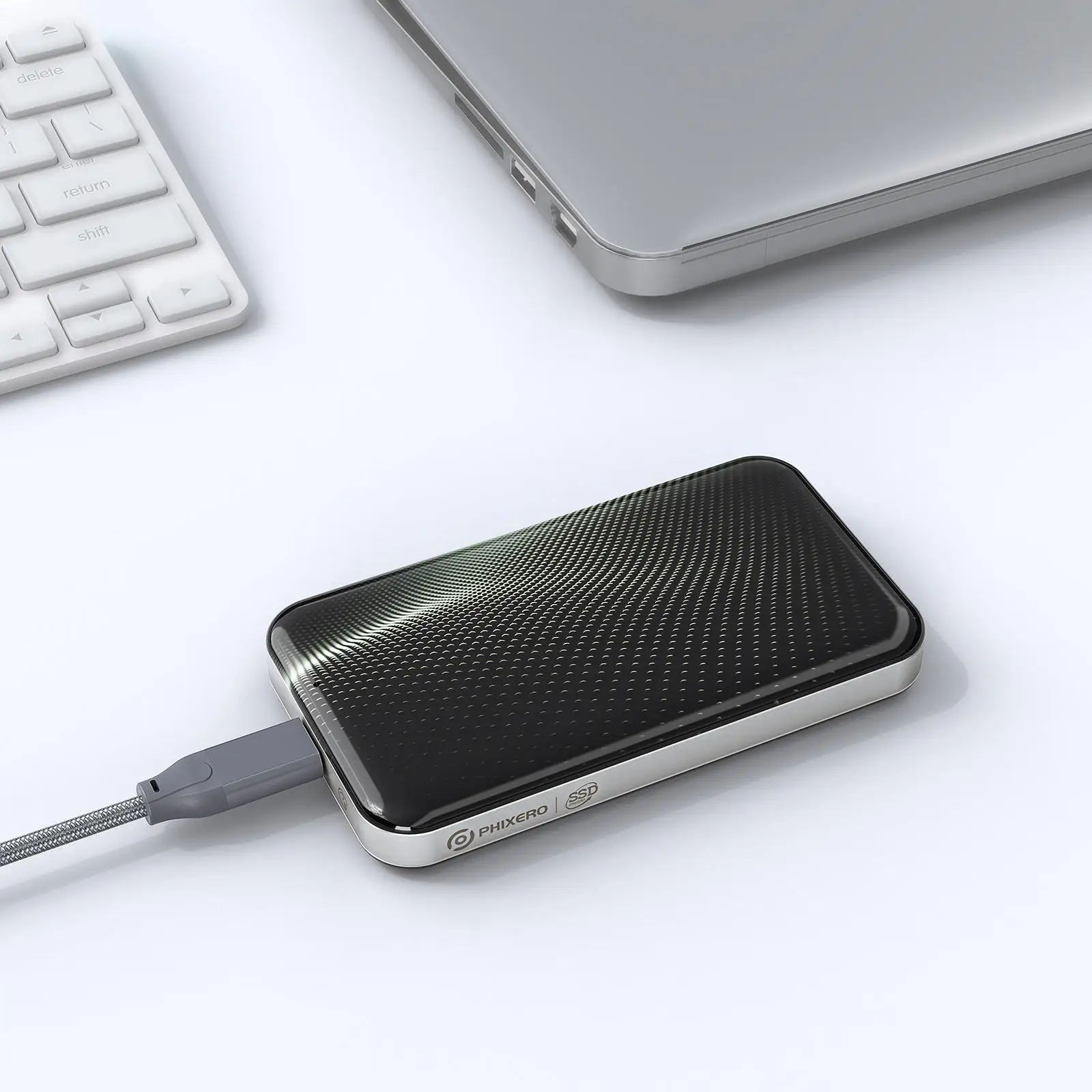 PHIXERO 40Gbps 휴대용 SSD, 썬더볼트 3 4, USB3.2, USB 3.1, 3.0 타입-C, USB4.0 호환 솔리드 스테이트 드라이브 케이스