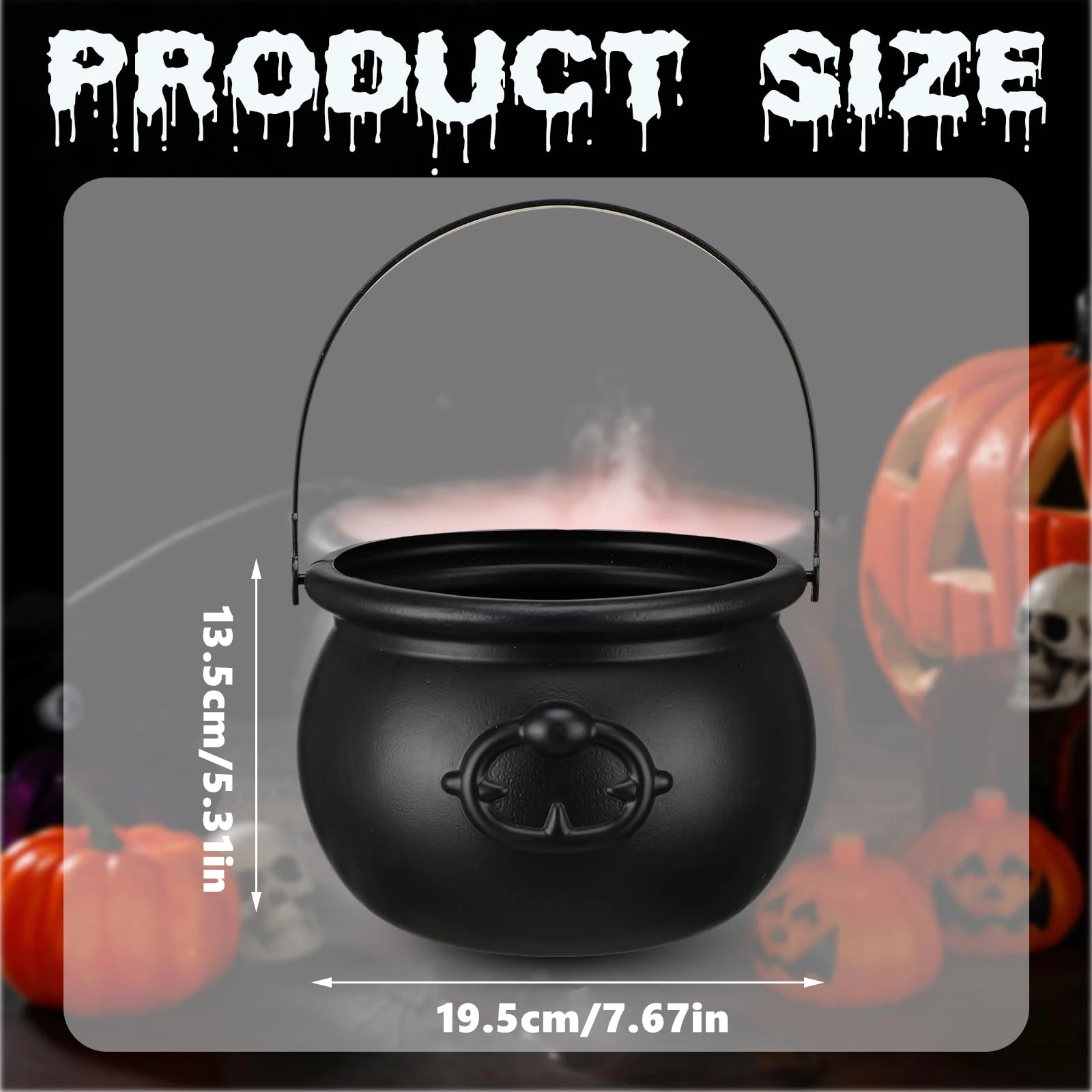 Chaudron De Sorcière D'Halloween Avec Brumisateur, Pot De Sorcière Noir Avec Lumière Colorée, Pour La Fabrication De Fumée De Brouillard Et De Fête (pot Noir