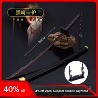 26cm Anime Weapon Kurosaki Ichigo Ban Kai Zangetsu Katana Cos Prop All Metal Samurai Swords Toy Knife Model Ornaments Gifts 1
