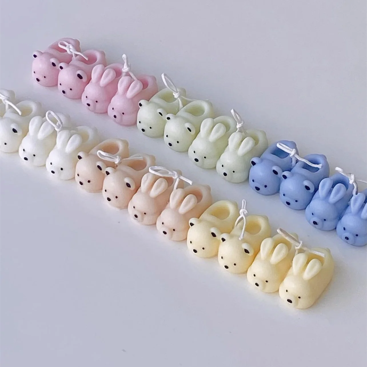 Cute Bear Slippers Rabbit slippers shape silicone Mold for Candle Making DIY Cute Soap Mold Fondant Cake Christmas
