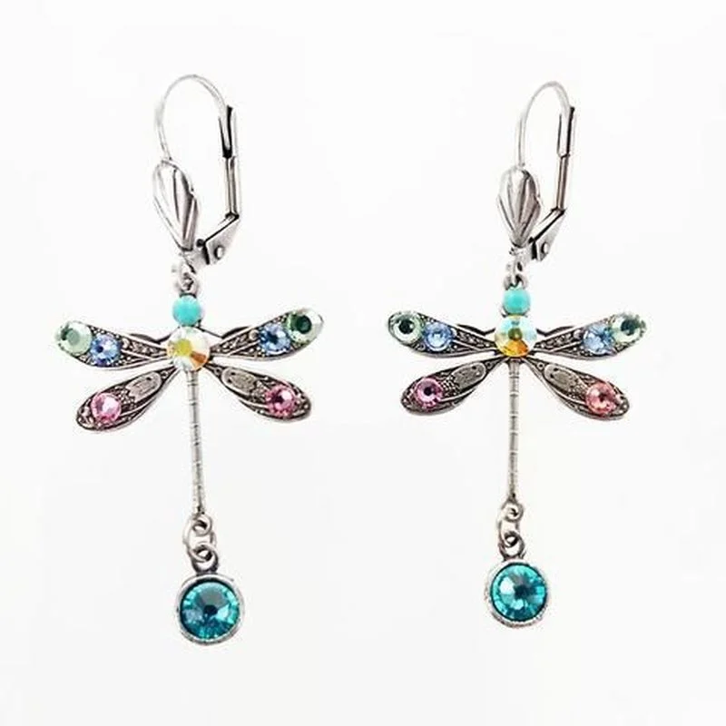 

Retro Silver Color Drop Earring Inlaid with Natural Zircon Engraving Butterfly Dangle Earrings for Women Party Fashion Jewelry