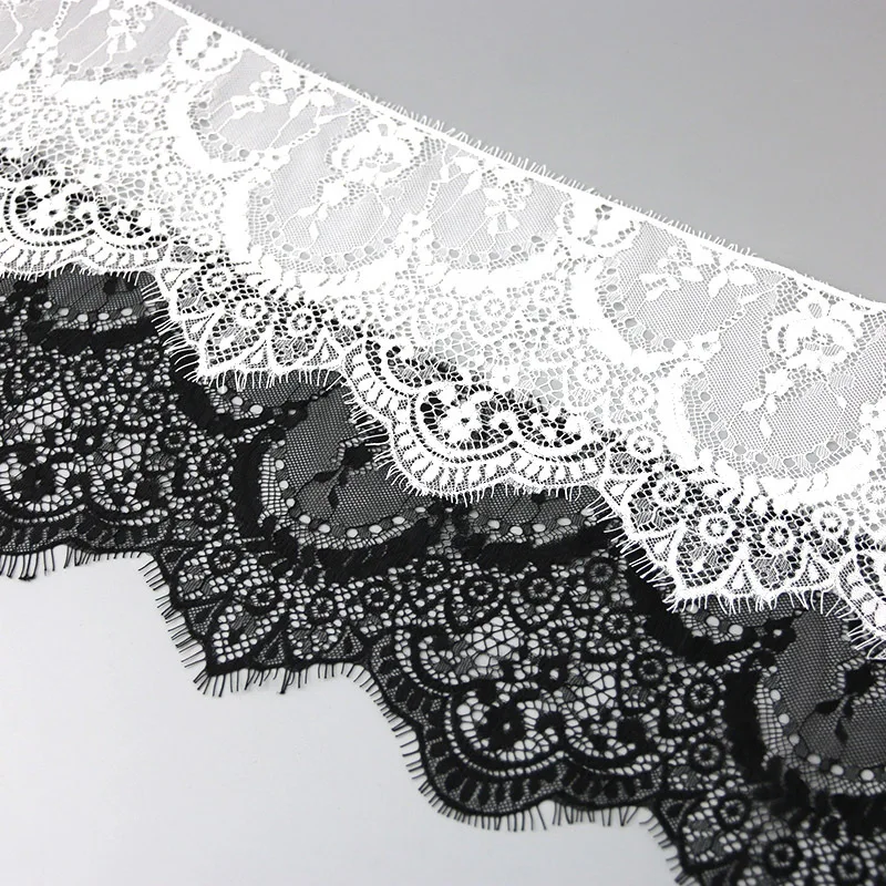 Lace Ribbon (3 meters/lot)160mm Floral Embroidered Eyelash Lace Ribbon Clothing Accessories Lace material Handmade Wedding Dress Ribbon lace ribbon lace garment accessories lace accessories lace sewing accessories clothing accessories