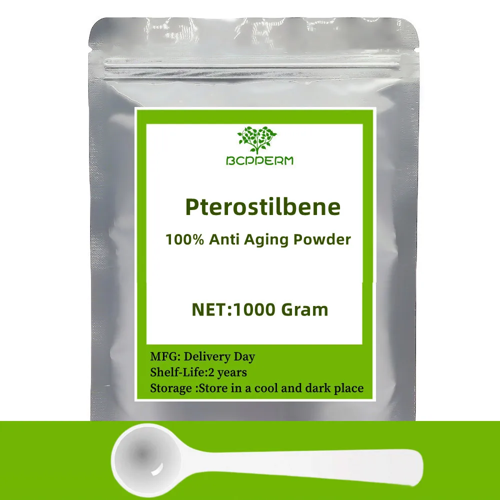 50-1000g 100% Pure Natural Pterostilbene Powder, Cosmetic , Anti Aging