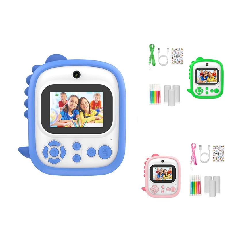Kids Camera Instant Print Mini Printer 2.4 Inch Screen 12MP 1080P HD Video Camera Kids Instant Digital Camera-Y96A