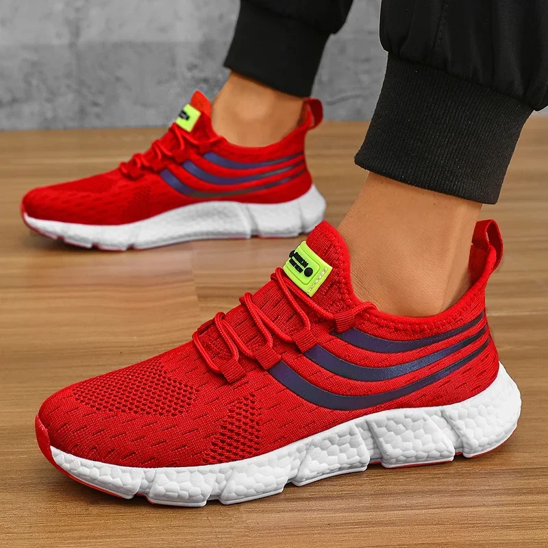 Mens Breathable Platform Sneakers - Comfortable Summer Running  Walking Shoes