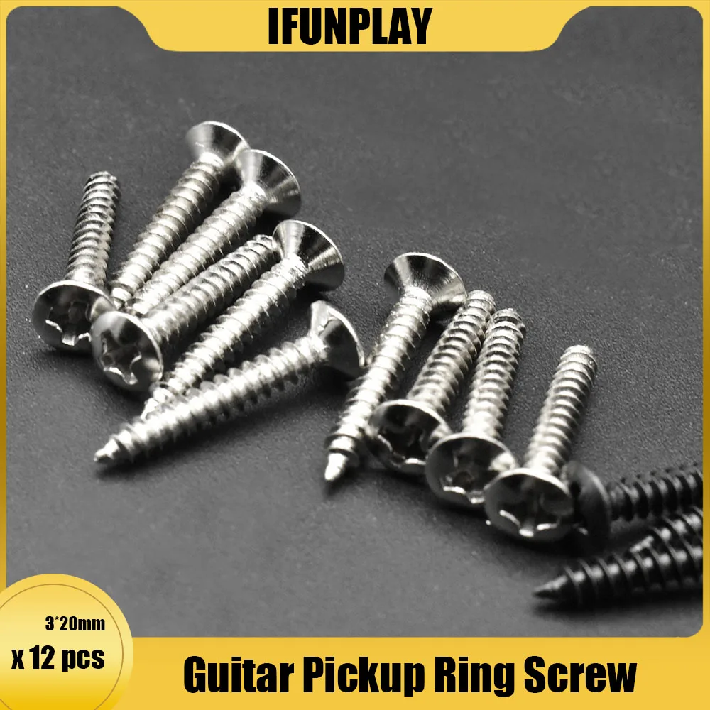 12Pcs Electric Guitar Humbucker Pickup Frame Screws Bass Guitar Pickup