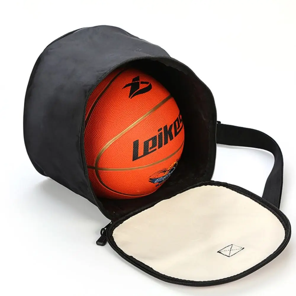 Large Capacity Basketball Pattern Bag Single Shoulder Zipper Pocket Crossbody Basketball Bag Lightweight PU Ball Storage Case