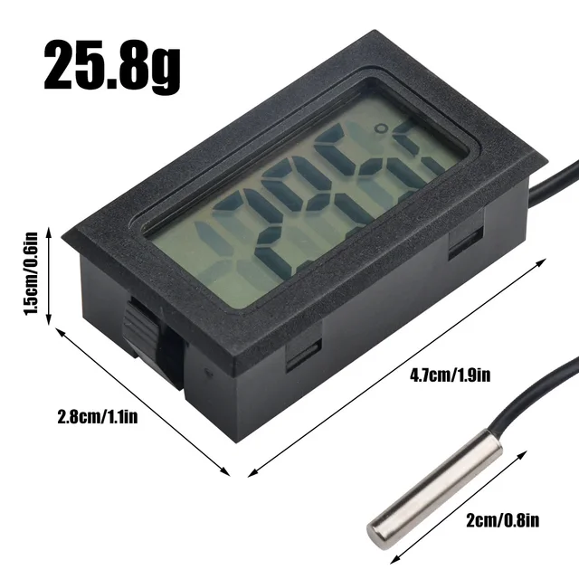 FY-10 LCD Digital Thermometer Aquarium Car Water Bath Temperature Tester Detector Monitor Embedded Temperature Sensor 1M 3M 5M 6
