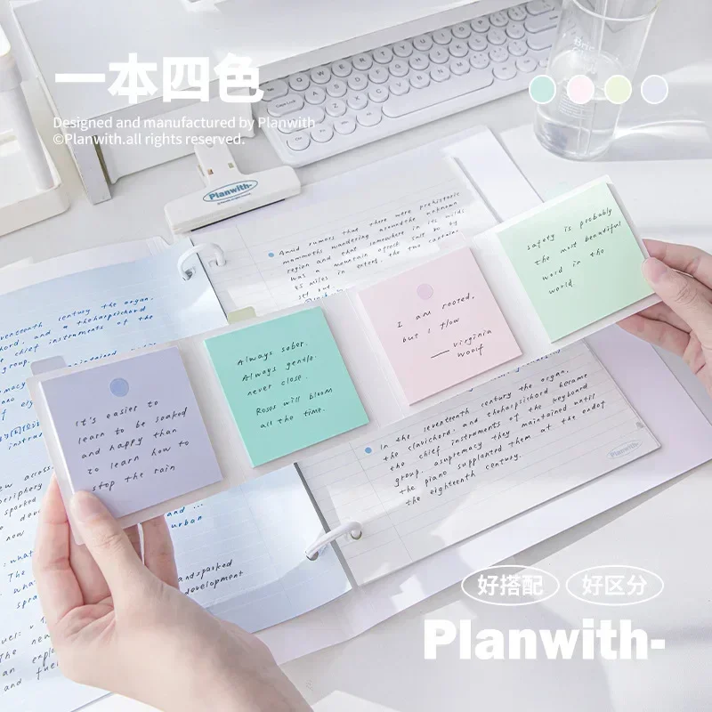 120 Sheets Sticky Note with 4 Different Color Inner Paper Page for ...
