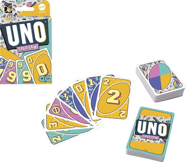 Original Mattel Uno Icônico Série Jogo De Tabuleiro Década-design