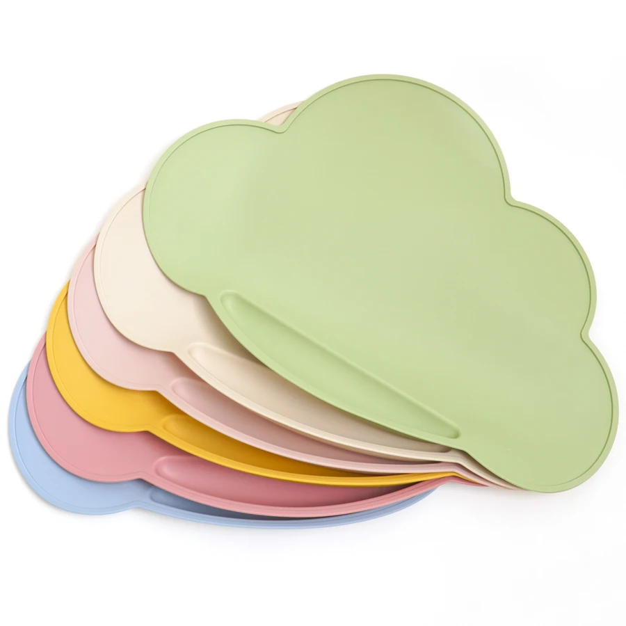 Baby Clouds Shape Silicone Placemat Bpa Free Heat Insulation Child  Table Waterproof Kid Mat Children Feeding Tableware 3