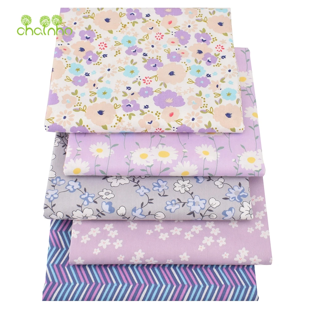 Chainho,Printed Twill Weave Cotton Fabric,Patchwork Cloth,DIY Sewing Quilting Material,Floral Series,2 Specification,15C187