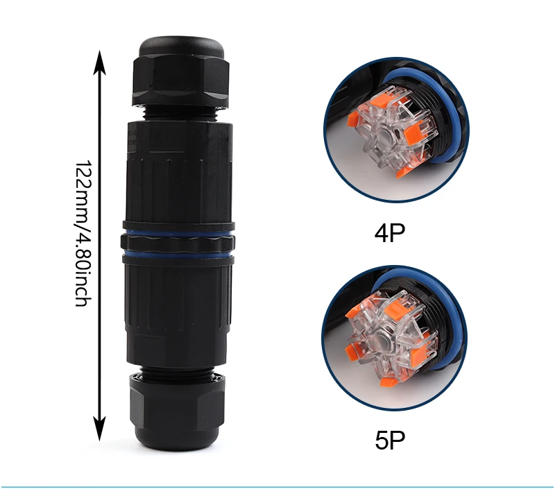 IP68 Waterproof Cable Connector Quick lever Terminal Adapter 2/3/4/5 Pin Electrical Wire Connector Outdoor garden LED lighting