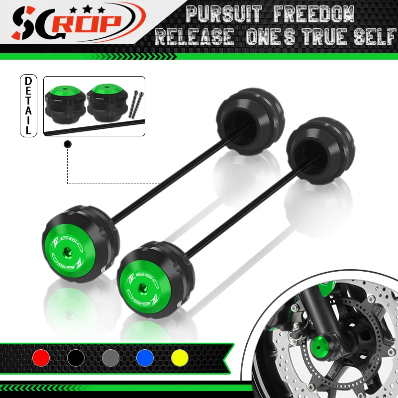 

High Quality Front Rear Wheel Axle Fork Crash Sliders Cap Falling Protection Motorcycle Accessories For Z650 z650 2017-2024 2023