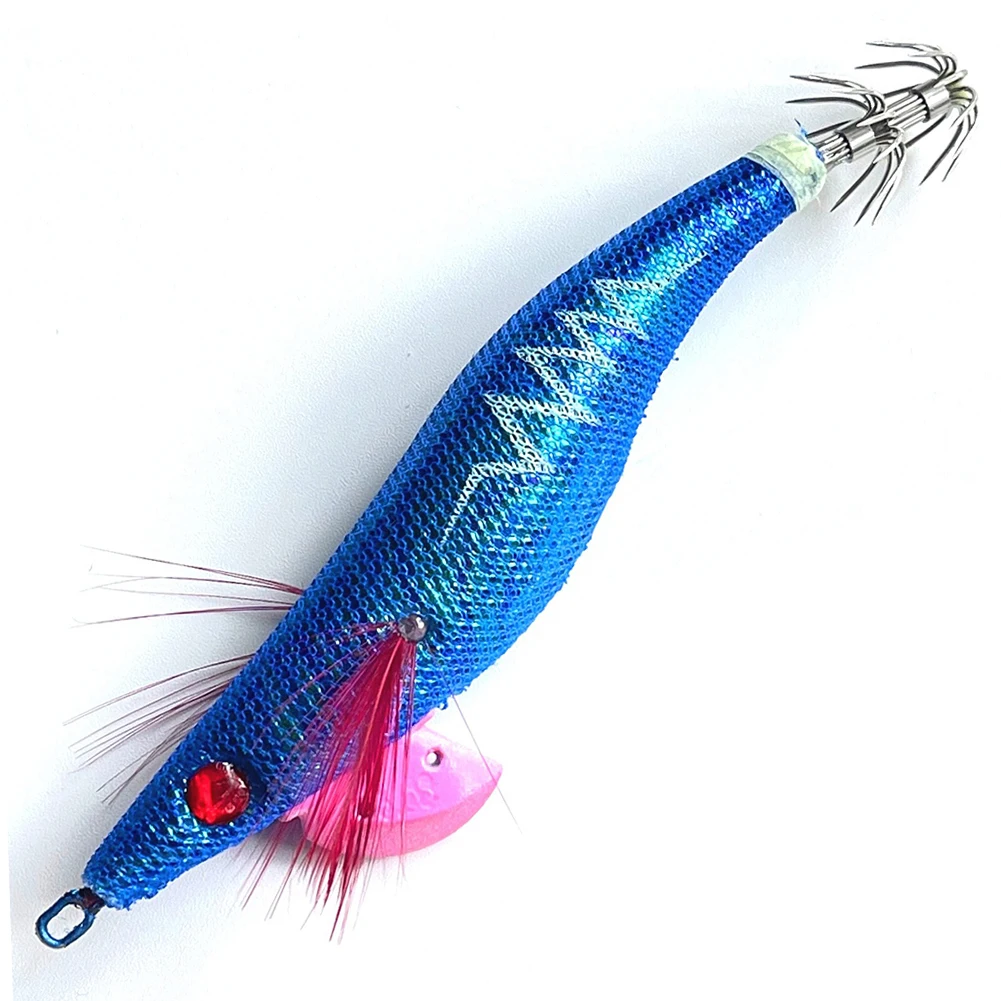 Glow Wood Shrimp Luminous Bait Squid Jigs with Octopus Squid Jig Hooks  Cuttlefish Noctilucent Light Fishing Lure Size 3.5#/21g