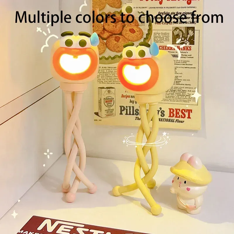 Adjustable 2-in-1 Creative Octopus Bedlight Mini Lamp Funny Desktop Mobile Phone Stand Nightlight Birthday Gift Desktop Ornament