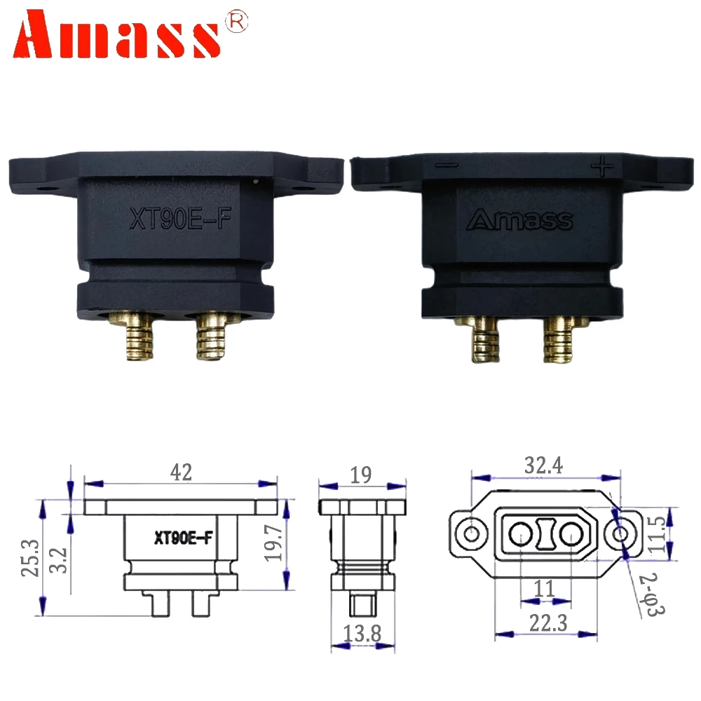 Set 2 Paia Connettori XT90E Femmina/Maschio Con Cappuccio In Gomma – A Prova Di Inversione Per RC Drone Auto
