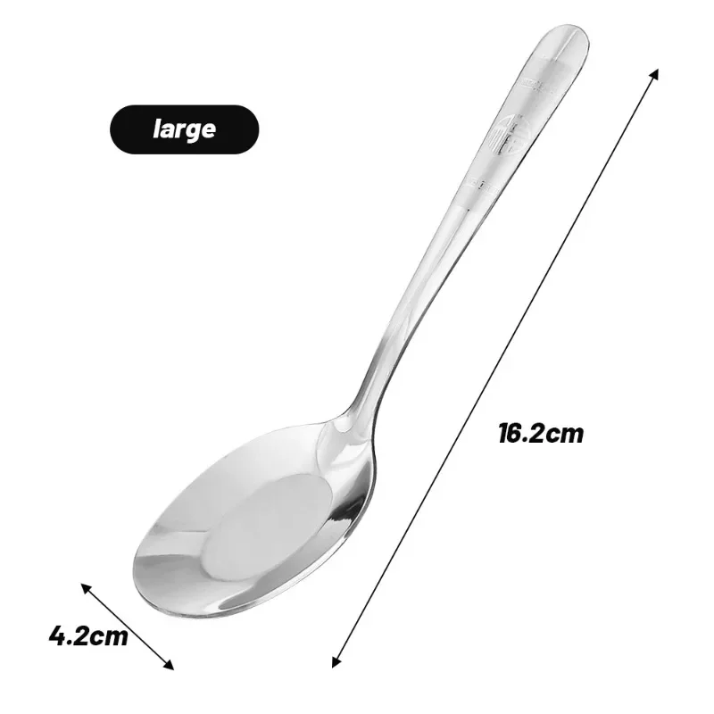 Stainless Steel Spoon Long Handle Ice Cream Dessert Scoops Soup Spoons Home Cooking Spoons Kitchen Tableware Utensils