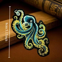Blue Octopus Embroidered Tactical Patch – Morale Badge with Hook & Loop for Clothing, Backpacks, and Gear - Image 4