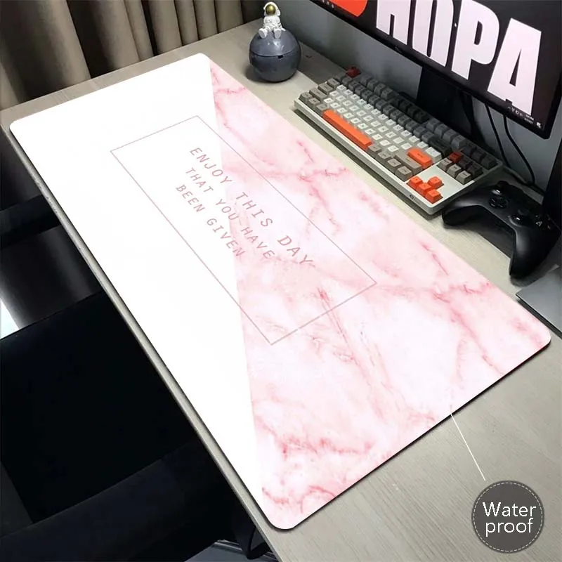 

Waterproof Marble Mousepad New Arrivals Large Gamer Mouse Pad Game Locking Edge Mouse Mat Gaming Keyboards Rubber Soft Pads XXL