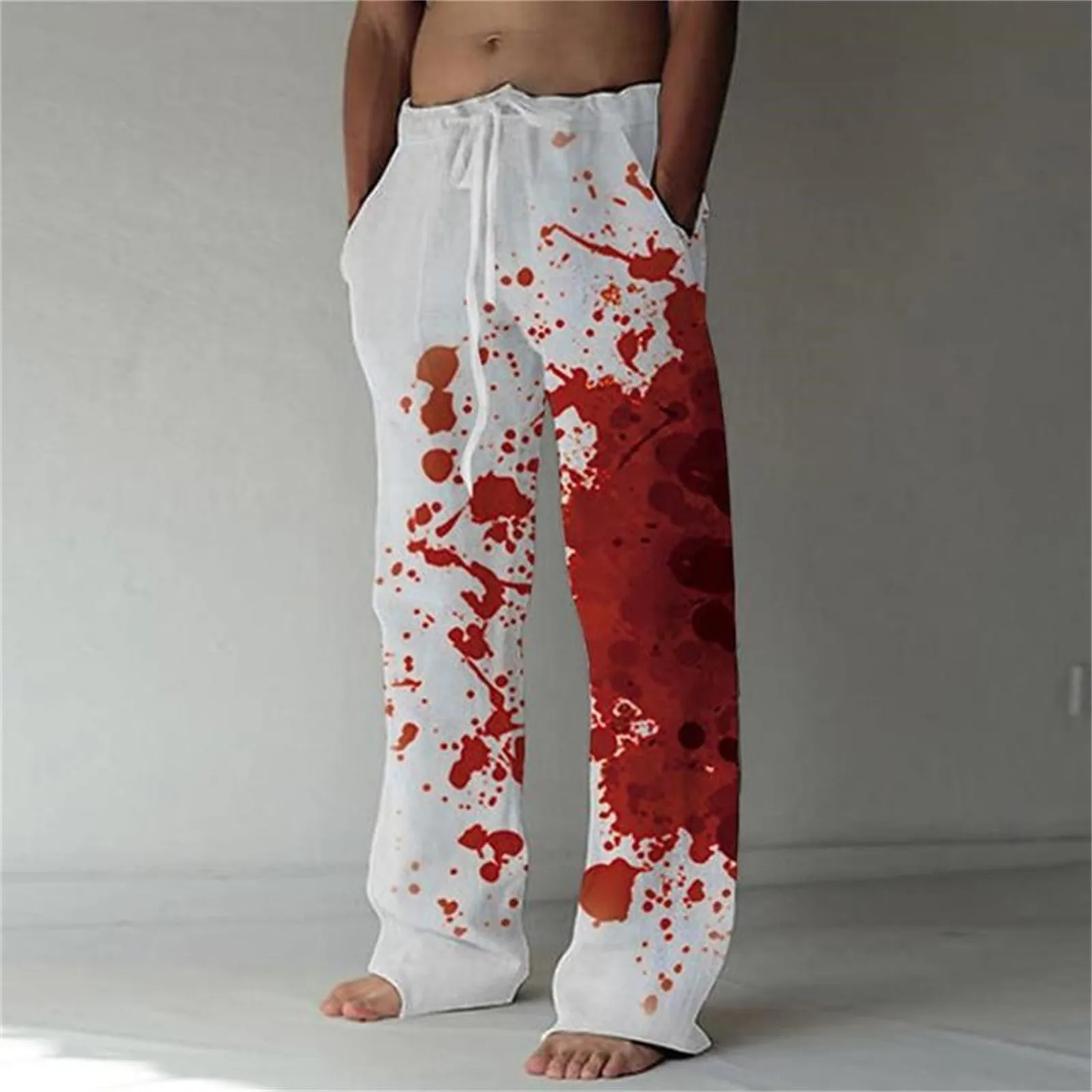 Halloween Men's pants Casual Elasticated Ink And Blood Slacks Boy 9 Fr
