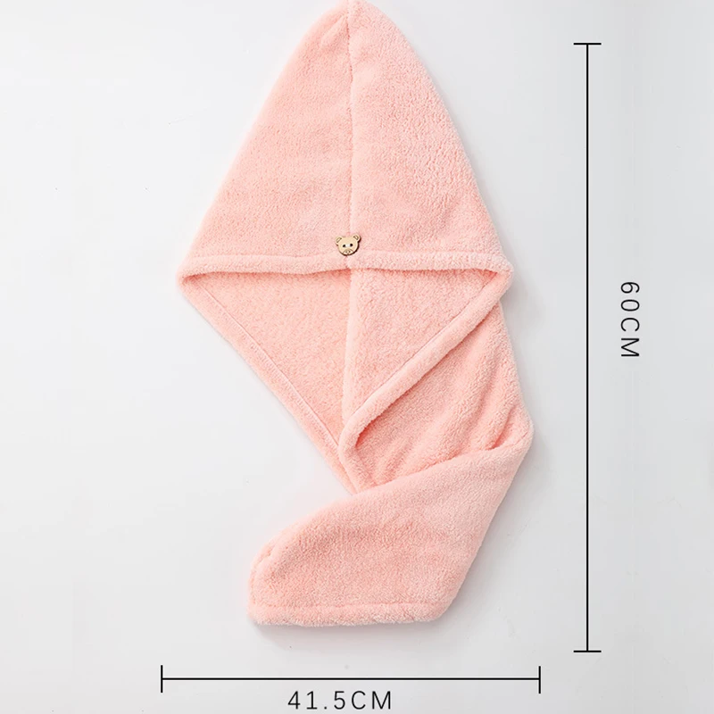 Quick-dry Hair Towel Women Hair Drying Hat Cap Bathroom Hat Bath Microfiber Solid Towel Cap Super Absorption Dry