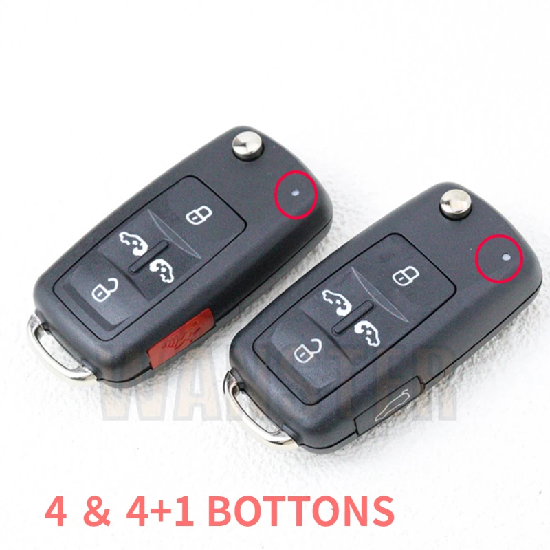 4 5 Bottons Car Key Case Shell Housing Per Vw Volkswagen Sharan Multivan T5 Caravelle Mpv Auto Pieghevole Fob Cover Sostituzione