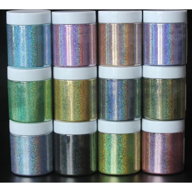 0.05mm 0.2mm Holographic Glitter Dust Laser Mirror Powder For Makeup Lipgloss Eyeshadow Body Nail Resin Craft Jewlery