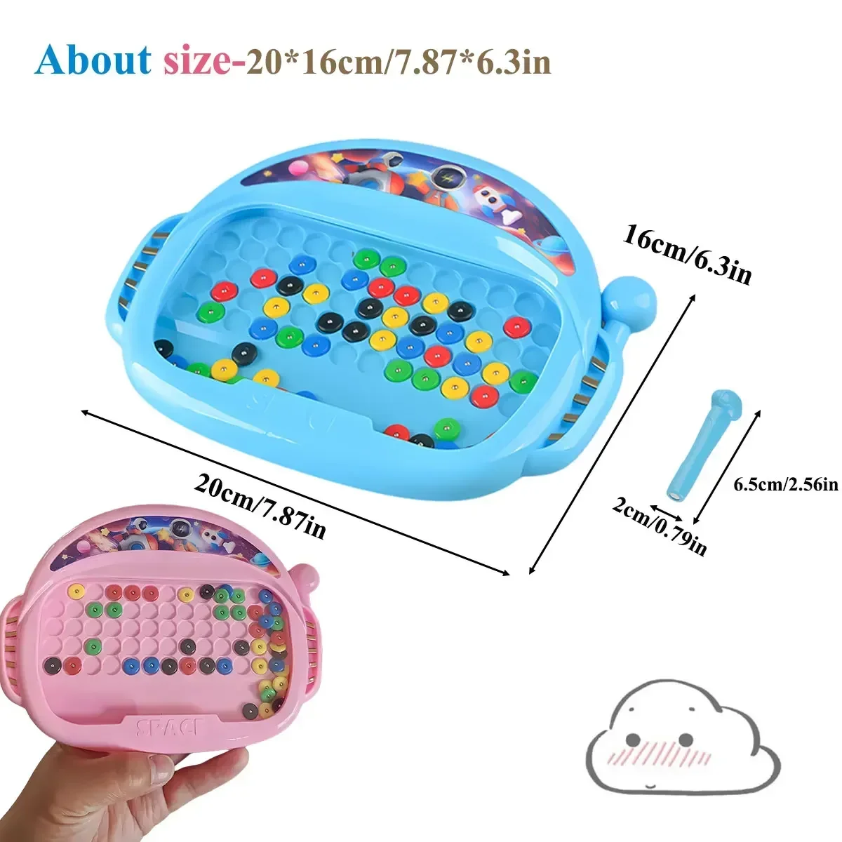 Children's Magnetic Doodle Board Drawing Toy 1 PCS with Pen & Beads for 3-8 Years Kids Educational Boy Girl Montessori Gift