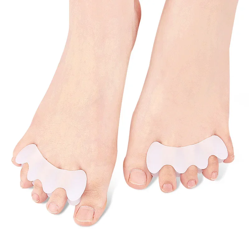 Hard Silicone Toe Finger Separator 3 Hole Hallux Valgus Orthopedic Spacers Overlapping Hammer Foot Corrector 2Pcs=1Pair toe separators