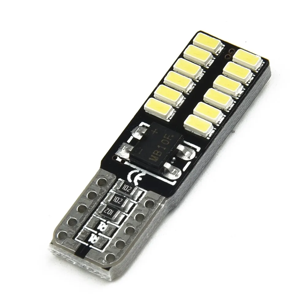 10PCS Car License Plate Lights 194 W5W T10-3014-24SMD LED Canbus Error Free Car Door Lights Reading Light Car Parts 1x c10w c5w led canbus festoon 31mm 36mm 39mm 42mm for car bulb interior reading light license plate lamp white free error